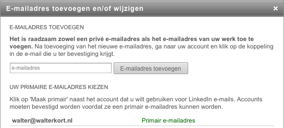 toevoegen van e-mailadressen op Linkedin