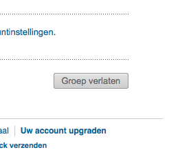 Linkedin Groep - knop groep verlaten