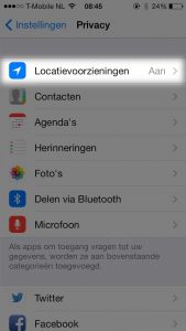 iphone ios7 instellingen locatievoorzieningen