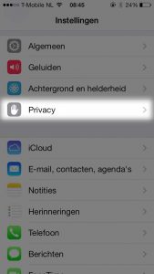 iphone ios7 privacy instellingen