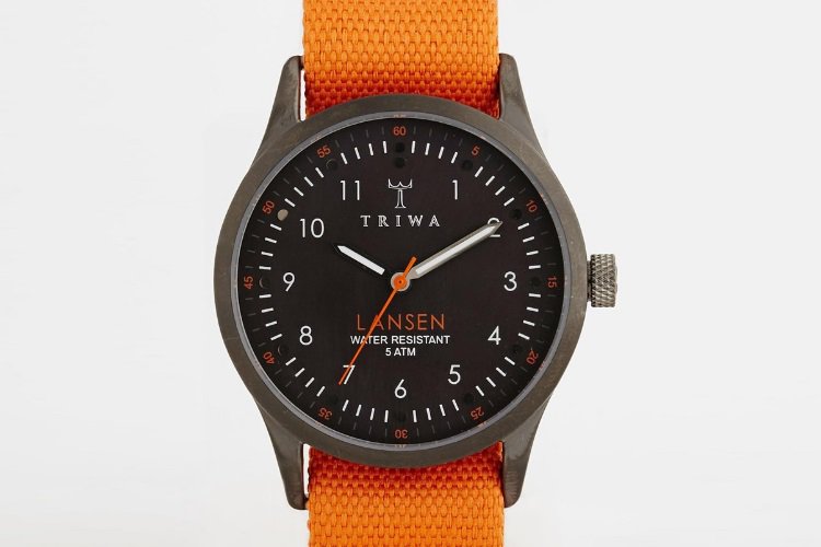 Triwa-Lansen-Orange-Canvas-Strap