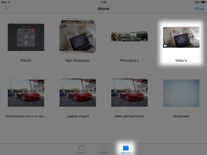 foto app album videos ipad